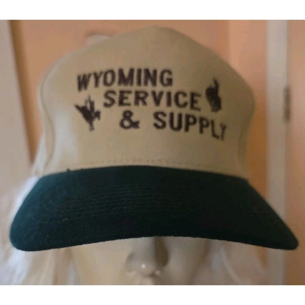 Vintage Wyoming Service And‎ Supply Corduroy Adjustable Trucker Hat Otto Cap